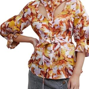 ACLER Floral Women's Top with Belt